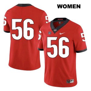 Women's Georgia Bulldogs NCAA #56 William Mote Nike Stitched Red Legend Authentic No Name College Football Jersey DWC8254XD
